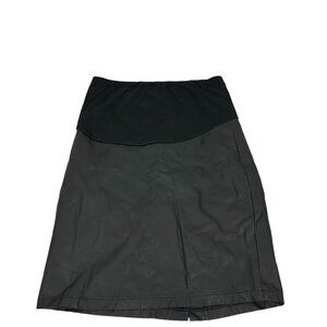 Noir Womens Black Faux Leather & Spandex Skirt Size S